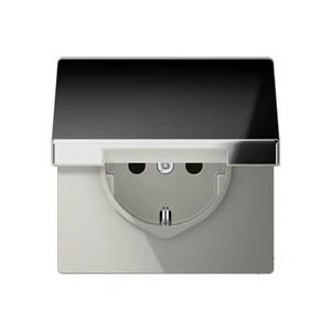 Изображение Розетка с заземлением и крышкой 16А 250В LS-design хром GCR1520KL Jung