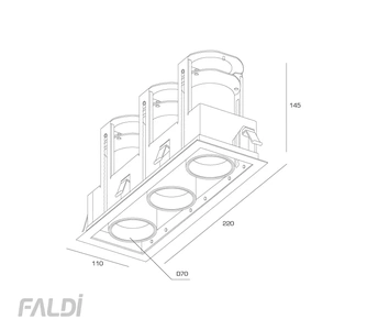 Изображение Выдвижной карданный светодиодный встраиваемый светильник серии CROSS