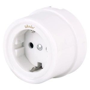 Изображение Розетка с заземлением (белый) Ретро W5671001