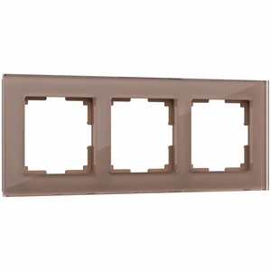 Изображение Рамка на 3 поста (латте, стекло) W0031142