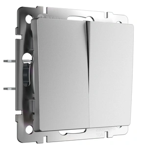 Изображение Перекрестный выключатель двухклавишный (серебряный матовый) W1123065