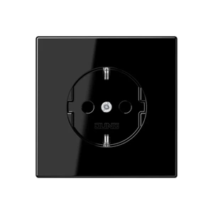 Изображение Розетка с заземлением 16А 250В LS 990 черный глянец LS1520SW Jung