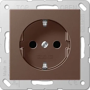 Изображение Розетка с заземлением и шторками 16А 250В A Flow мокко A1520KIMO Jung