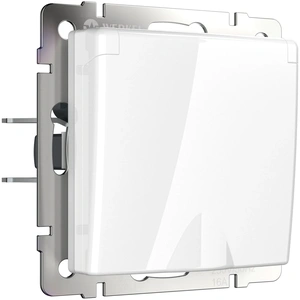 Изображение Розетка влагозащ. с зазем. с защит. крышкой и шторками (белая) W1171201