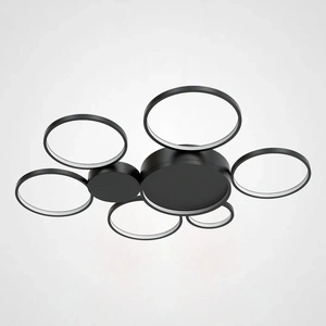Изображение Потолочная Люстра В Виде Колец Twine 7 Rings Black By Imperiumloft