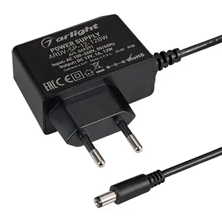 Блок питания ARDV-SP-12-12BW (12V, 1A, 12W) (Arlight, Адаптер, 5 лет) - Изображение