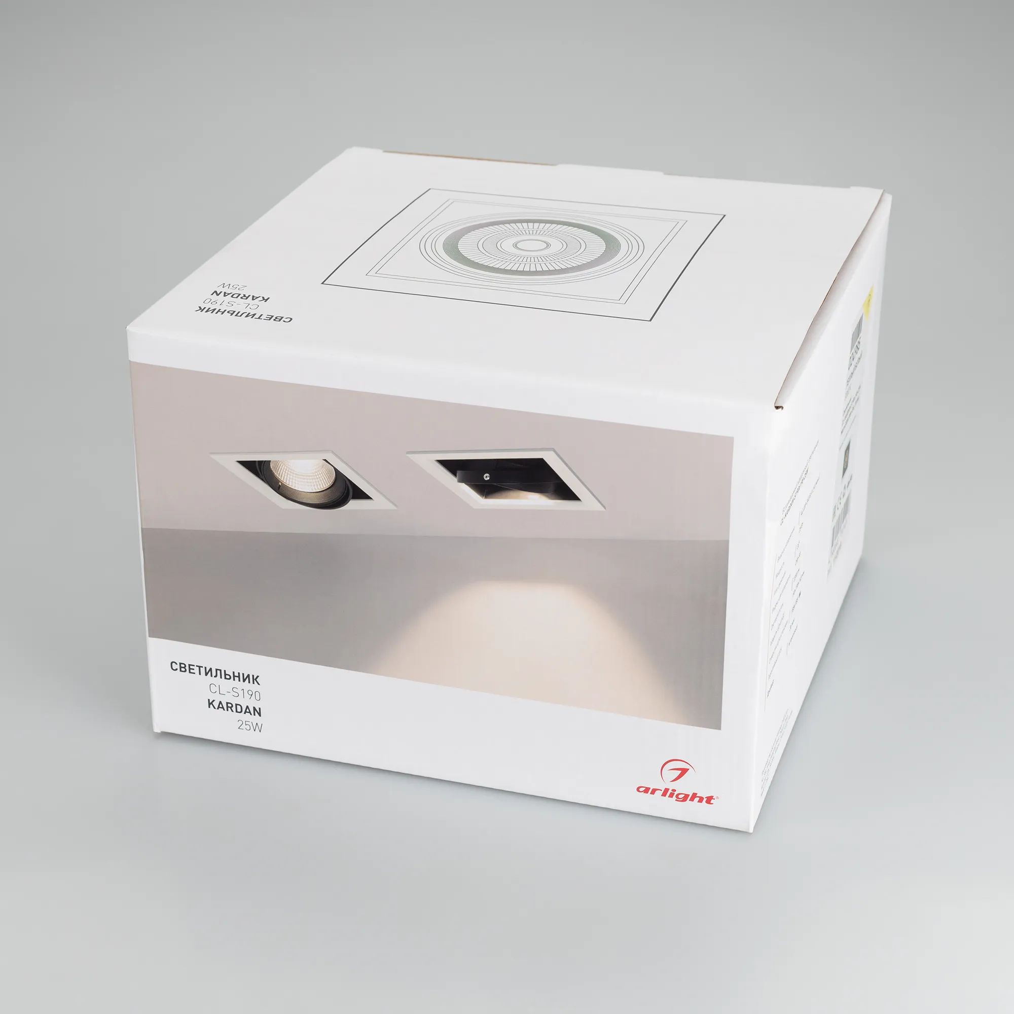 Светильник CL-KARDAN-S190x190-25W Warm3000 (WH-BK, 30 deg) (Arlight, IP20 Металл, 3 года) - Изображение