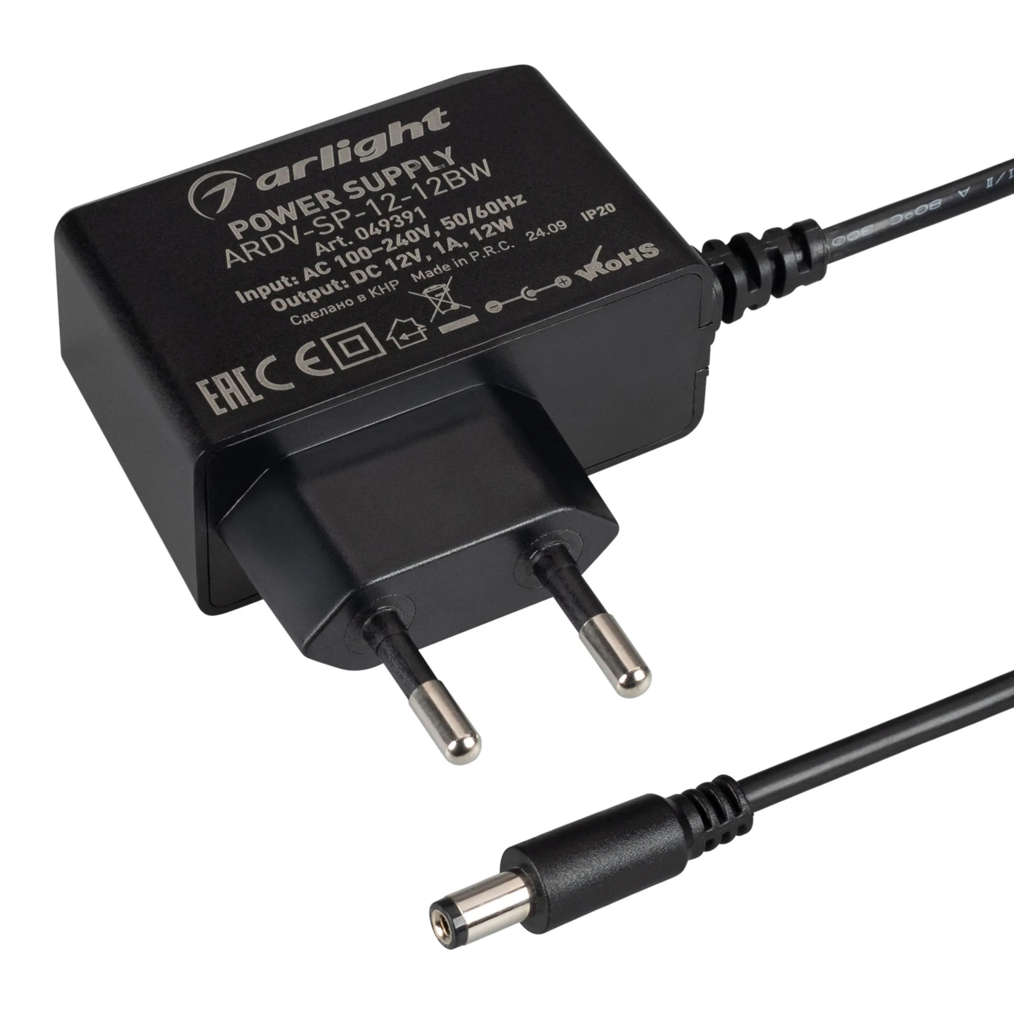 Блок питания ARDV-SP-12-12BW (12V, 1A, 12W) (Arlight, Адаптер, 5 лет) - Изображение