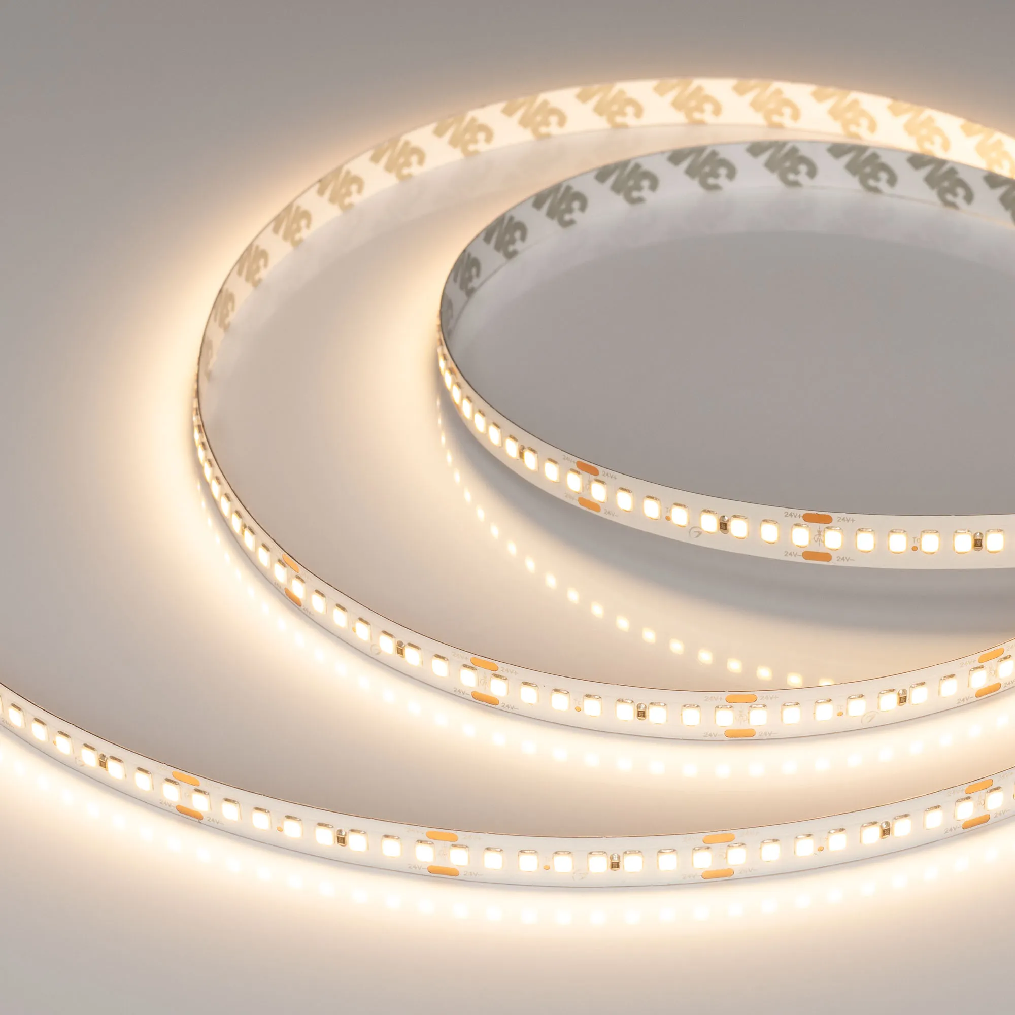Лента светодиодная RT-A192-10mm 24V Warm3000 (17.6 W/m, IP20, 2835, 5m) (Arlight, высок.эфф.150 лм/Вт) - Изображение